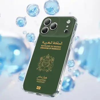 Průhledný kryt na telefon s marockou vlajkou a cestovním pasem pro iPhone 17, 16, 15, 14, 13, 12, 11 Plus, Pro, Max, Plus, E, SE4, Air, Mini. 8 nejlepší prodej Pouzdro na iPhone Maroko - №3
