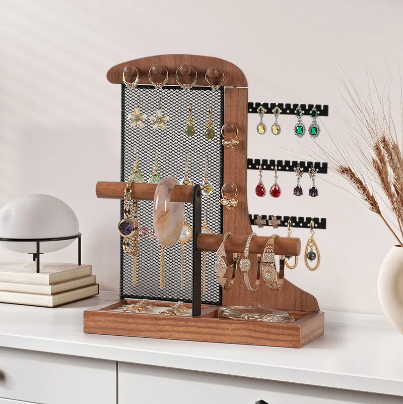 

Jewelry Organizer Stand Earring Holder Display Pendants Bracelets Hanging Shelf Props Shopping Mall Dresser Storage Gift Rack