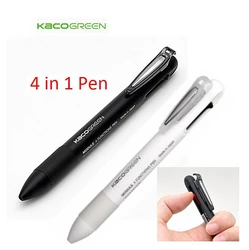 KACO 4 In 1 Multifunction Pens 0.5mm Black Blue Red Refill Gel Pen Mechanical Pencil Japanese ink Office accessories School