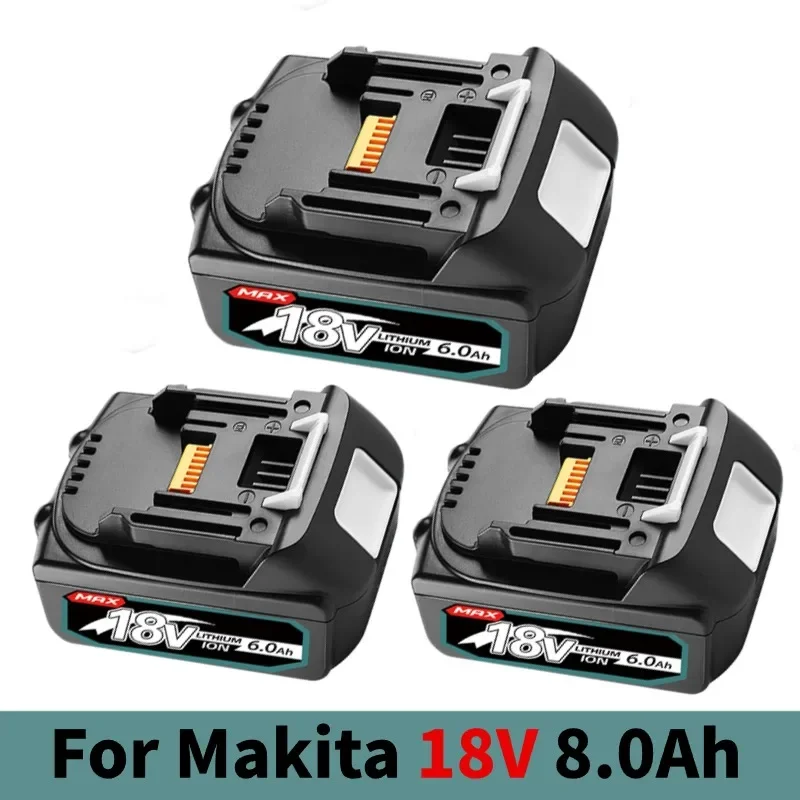 

Latest BL1860 18V 8000mAh Battery and charger for Makita 18V Battery Rechargeable Replacement BL1840 BL1850 BL1860 BL1860B Tools