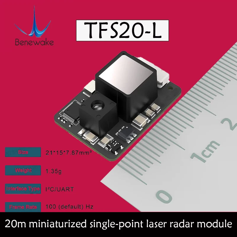 

BENEWAKE TFS20-L 20 метров UART и IIC миниатюрный одноточечный модуль LiDAR лидарный датчик для дронов, роботов, IoT Precision