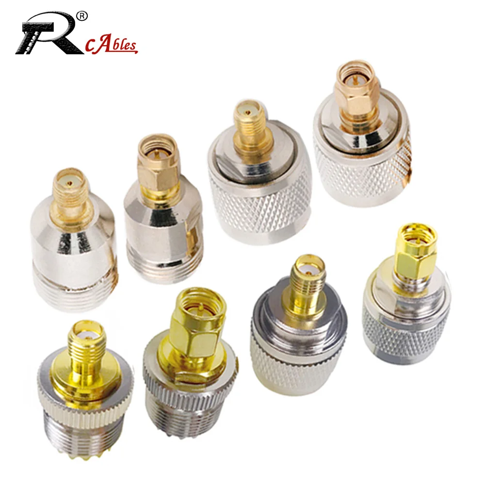 4pcs 4Type Adapters SMA Male SMA Female to BNC TNC UHF SO239 PL259 N Male Female  RF Coaxial Coax Adapter Connector Combination