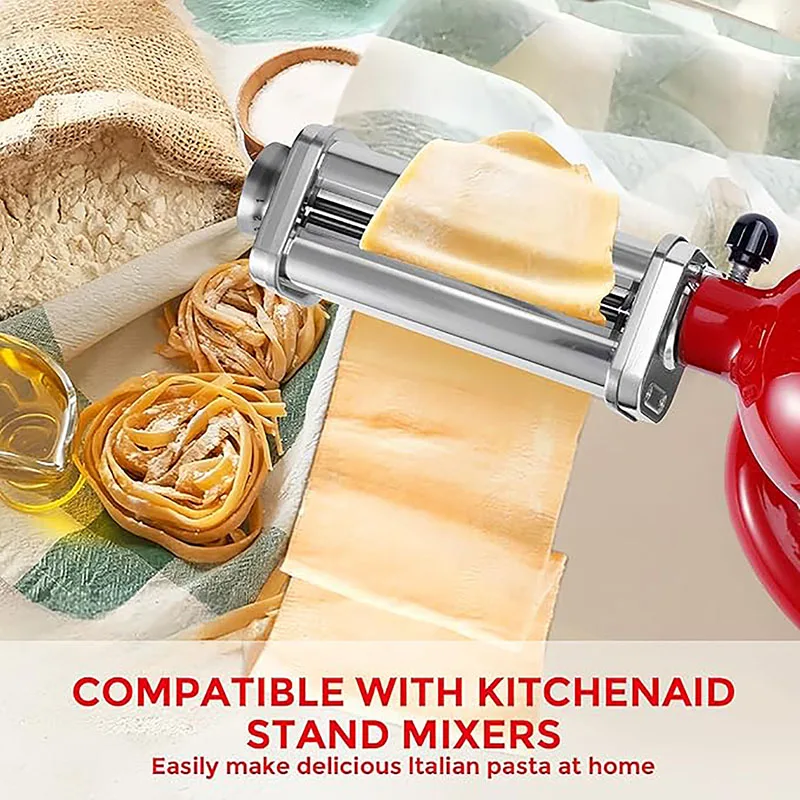 Picture 5: Pasta Roller for Kitchenaid Stand Mixer Stainless Steel Pasta Attachment for Kitchen Aid Pasta Sheet Roller Fit for Stand Mixer
