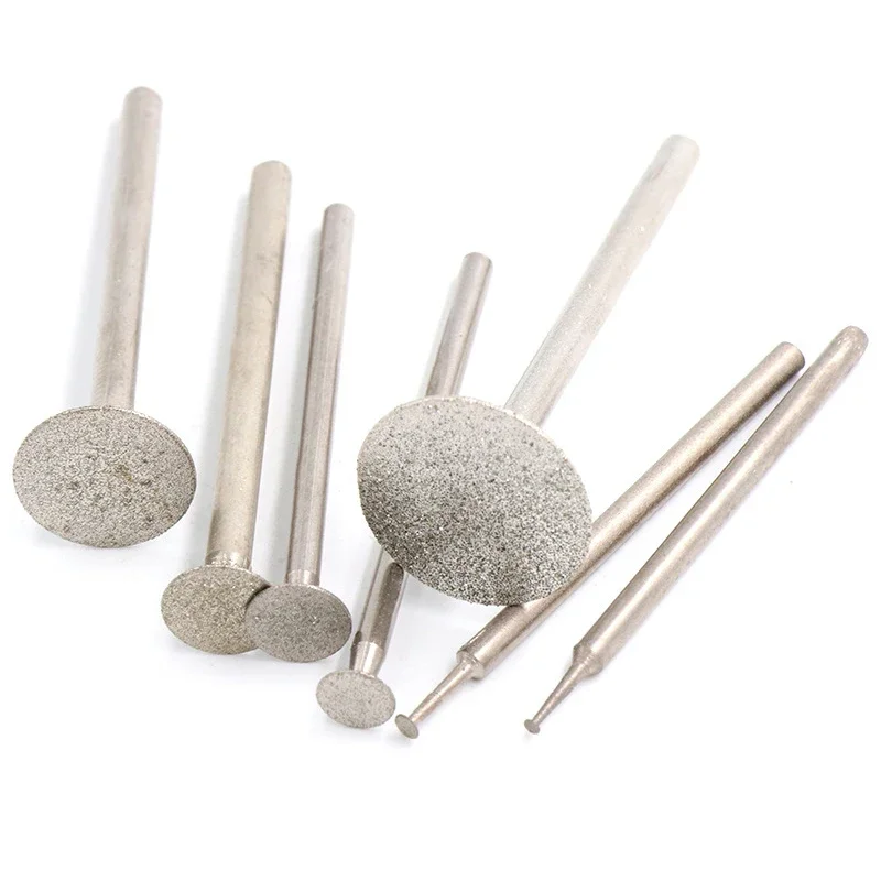 50/10/5Pc 0.5 ~ 16mm K-Needle a forma di T placca testa diamantata fresa rettifica punta per incisione per utensile rotante Dremel 2.35/3mm gambo