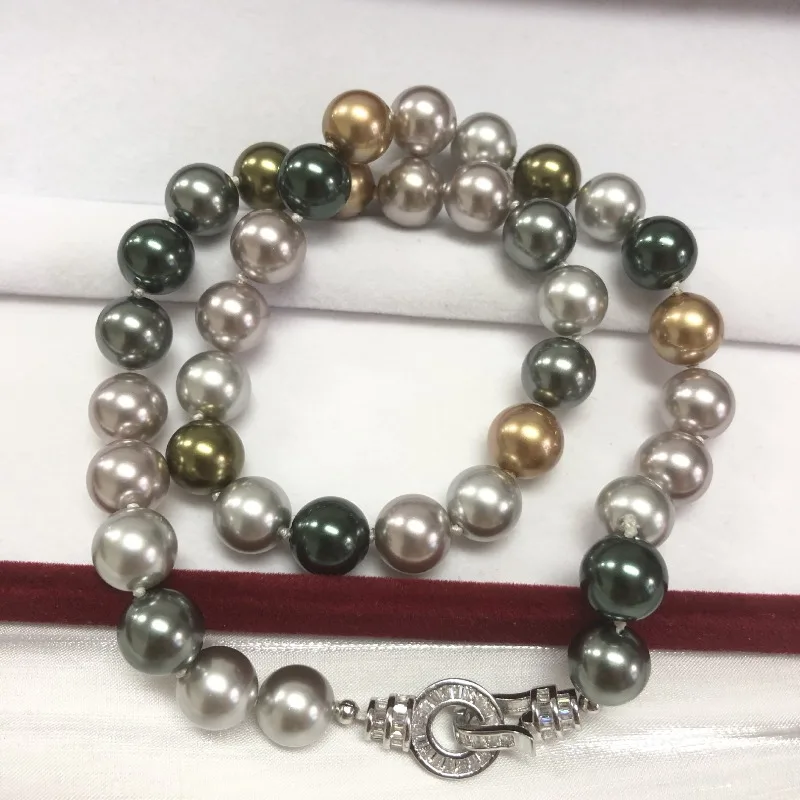 Queen's Natural Mixed Color 10-11mm Color-block Light Luxury Pearl Necklace for Niche Market