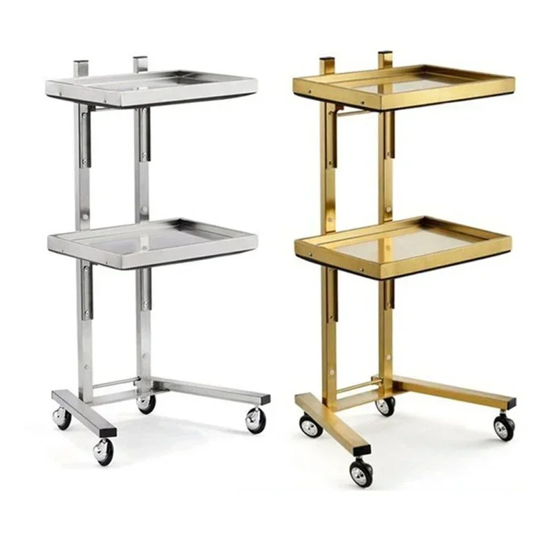 Barbershop, restaurant, dessert shop, hotel and beauty salon use folding stainless steel storage carts