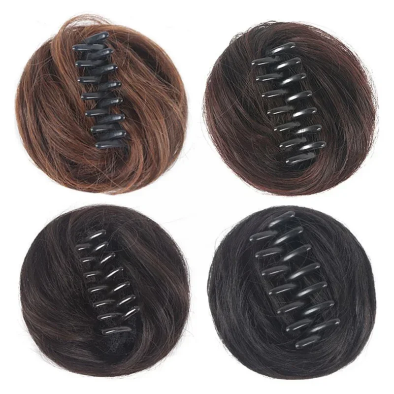 Women Diy Hair Styling Tools Half Fancy Bun Clip-on Hair Natural Wig Fluffy Coil Claws Hair Hairpins Head Bundage Headwear