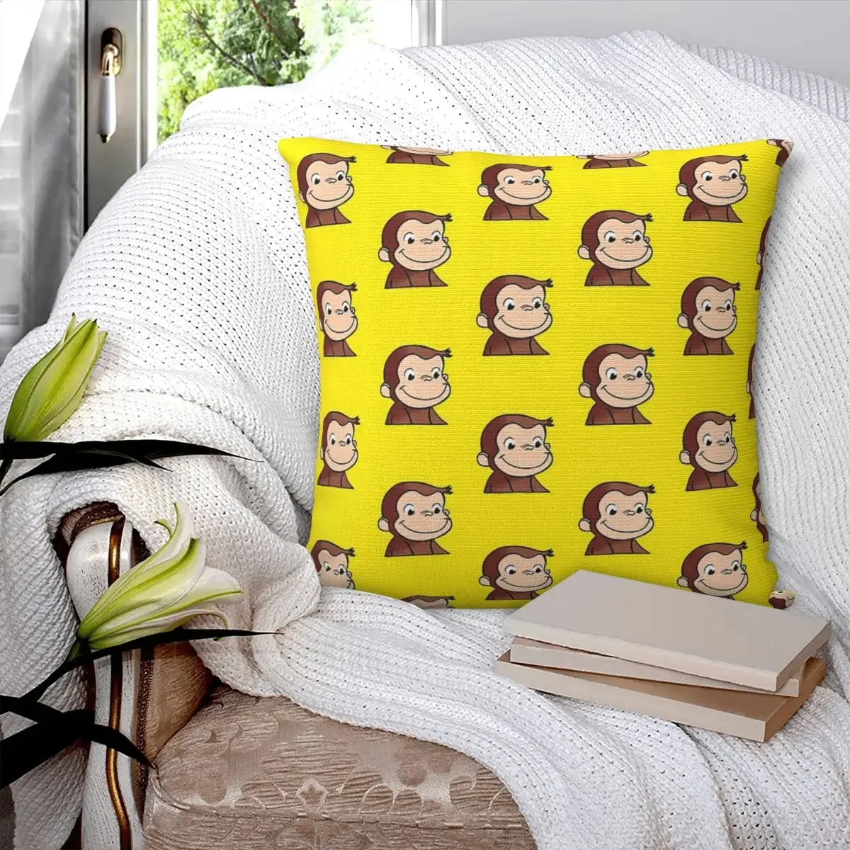 Curious George Backpack Pillowcase Polyester Pillows Cover Cushion Comfort Throw Pillow Sofa Decorative Cushions Used for Home