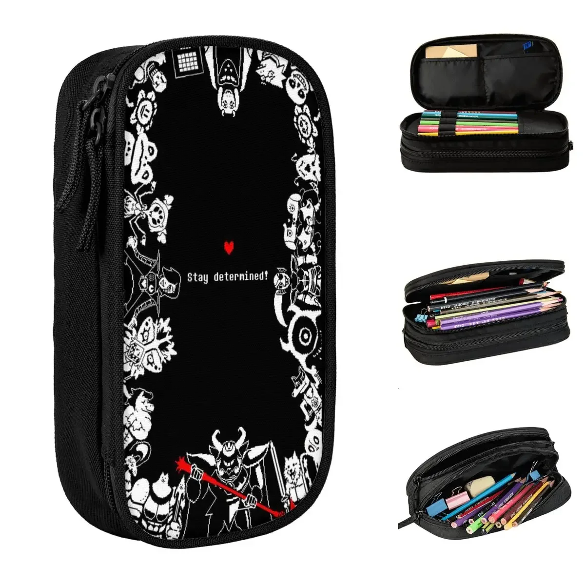 

Undertale Pencil Case Gamer Gaming Pen Holder Pencil Bags Kids Large Storage Office Gifts Pencilcases