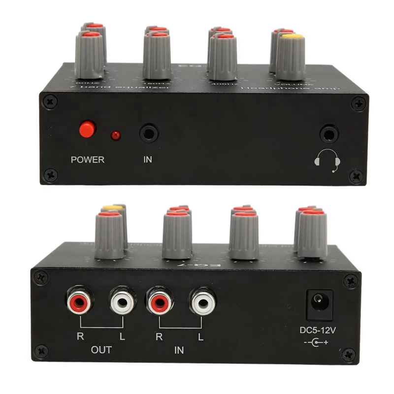 DC5-12V 7 Band Sound Equalizer High Medium Bass Adjustment Digital Equalizer Audio Adjustable Preamplifier For Earbuds