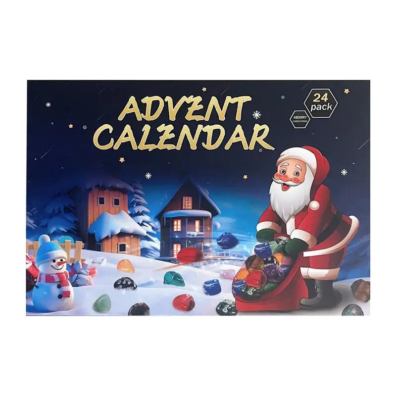 

Gem Advent Calendars 2024 Natural Stone Kit Countdown Calendar Bright Color Collection Toys For Gem Collectors Yoga Enthusiasts