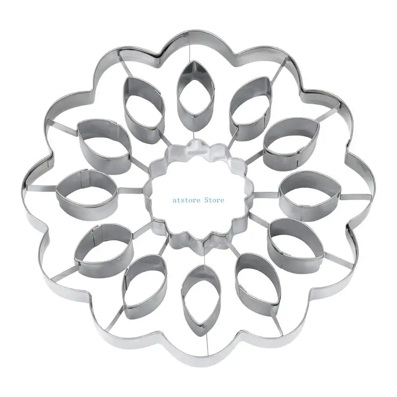 

H37D Professional Sun Flower Mold for Dessert Presentation Pie Crust Cutter
