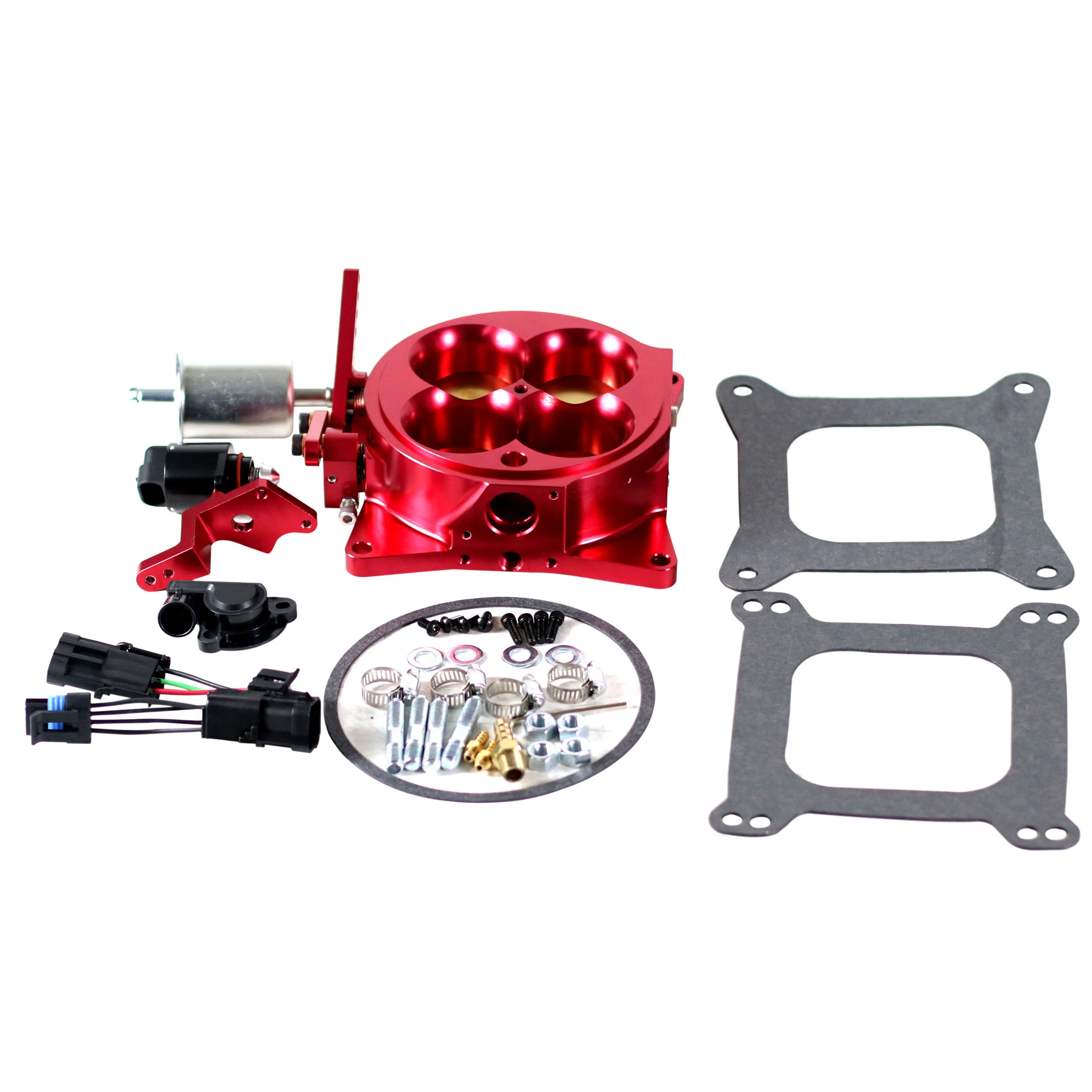 SherryBerg Billet EFI Fuel Injection CNC 1300CFM 1375CFM  4 Barrel 4150 Throttle Body RED FOR GM IAT /TPS SENSORS Top Quality