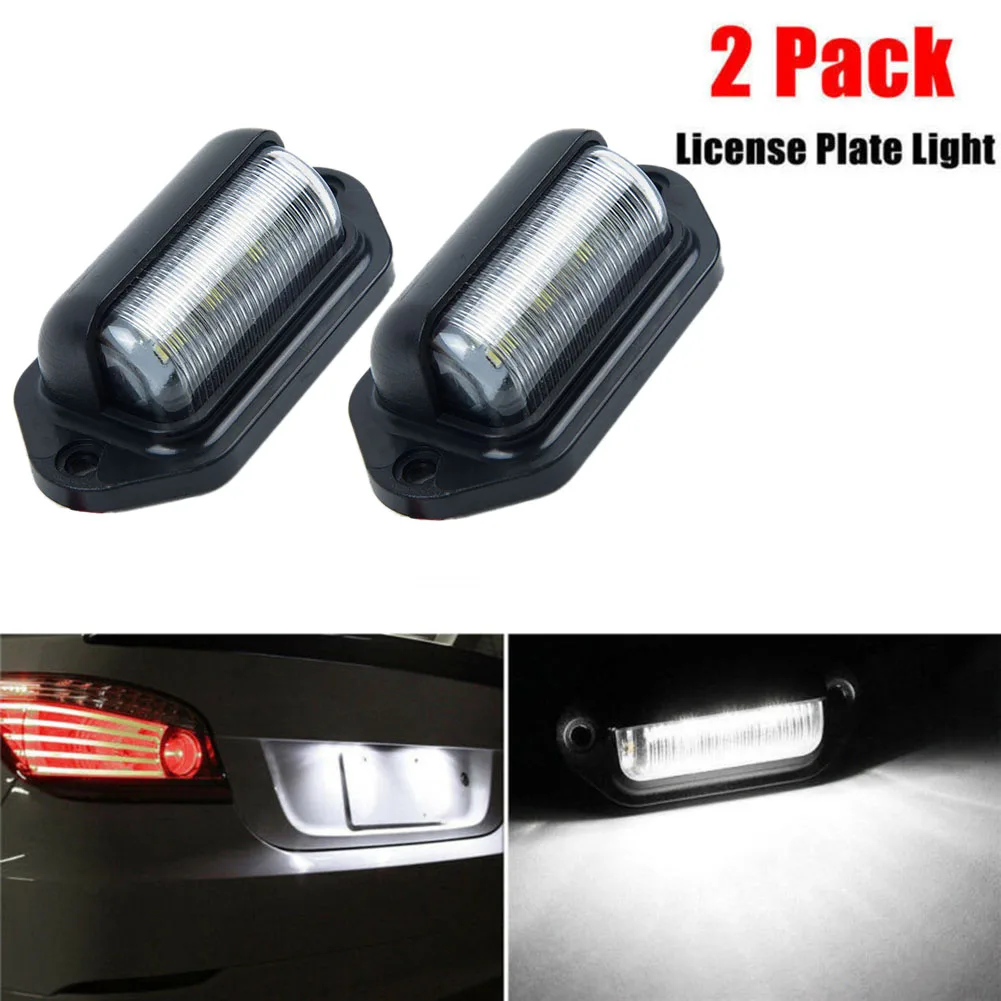 2pcs Waterproof LED License Plate Light, 12V Lamp for Car, Truck, Trailer Enhance Nighttime Visibility and Ensure Safety