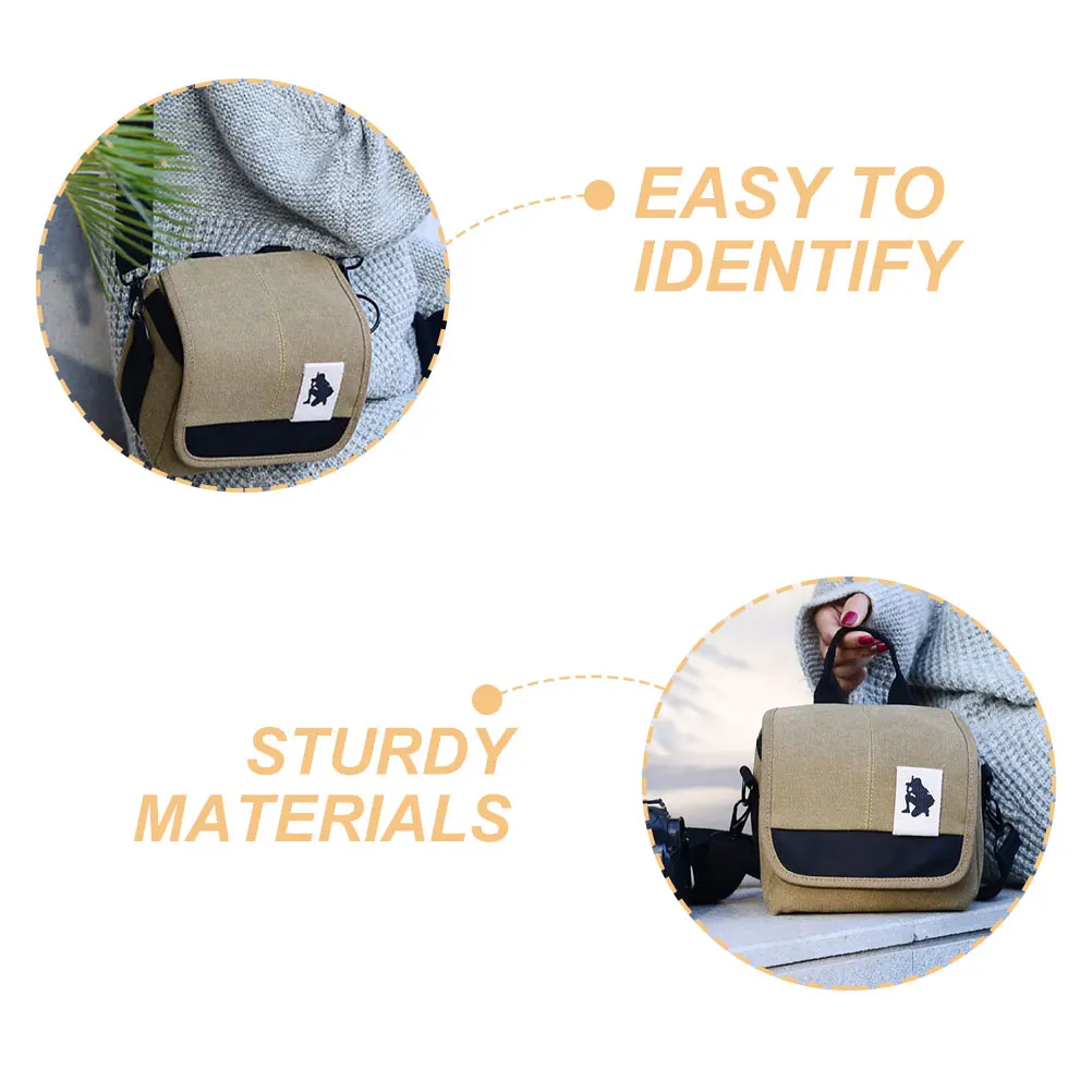 Bolsa multifuncional para câmera, bolsa pequena de lona à prova d'água para armazenamento, alça de ombro portátil para uso externo, câmera dslr sem espelho