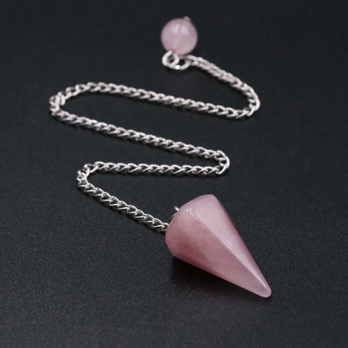 Healing Reiki 7chakala Mushroom Natural Crystal Yoga Colorful Pink Crystal Agate Original Stone Pendulum Set Decoration Gift