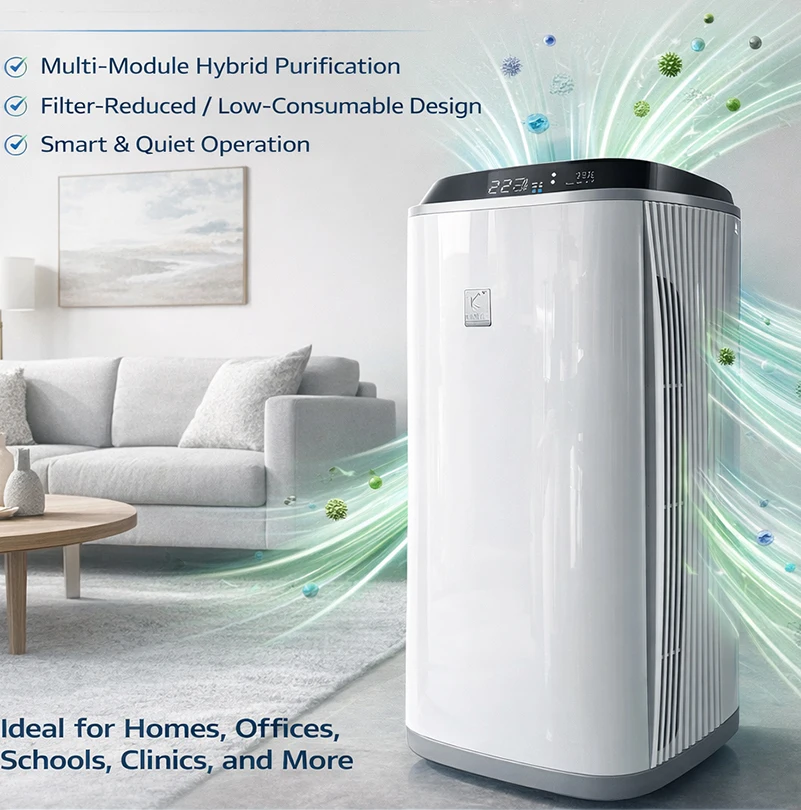 Floor-standing Air Purifier Commercial Washable Filters Quiet 50 DB Efficient Remove Dust Smoke Particles