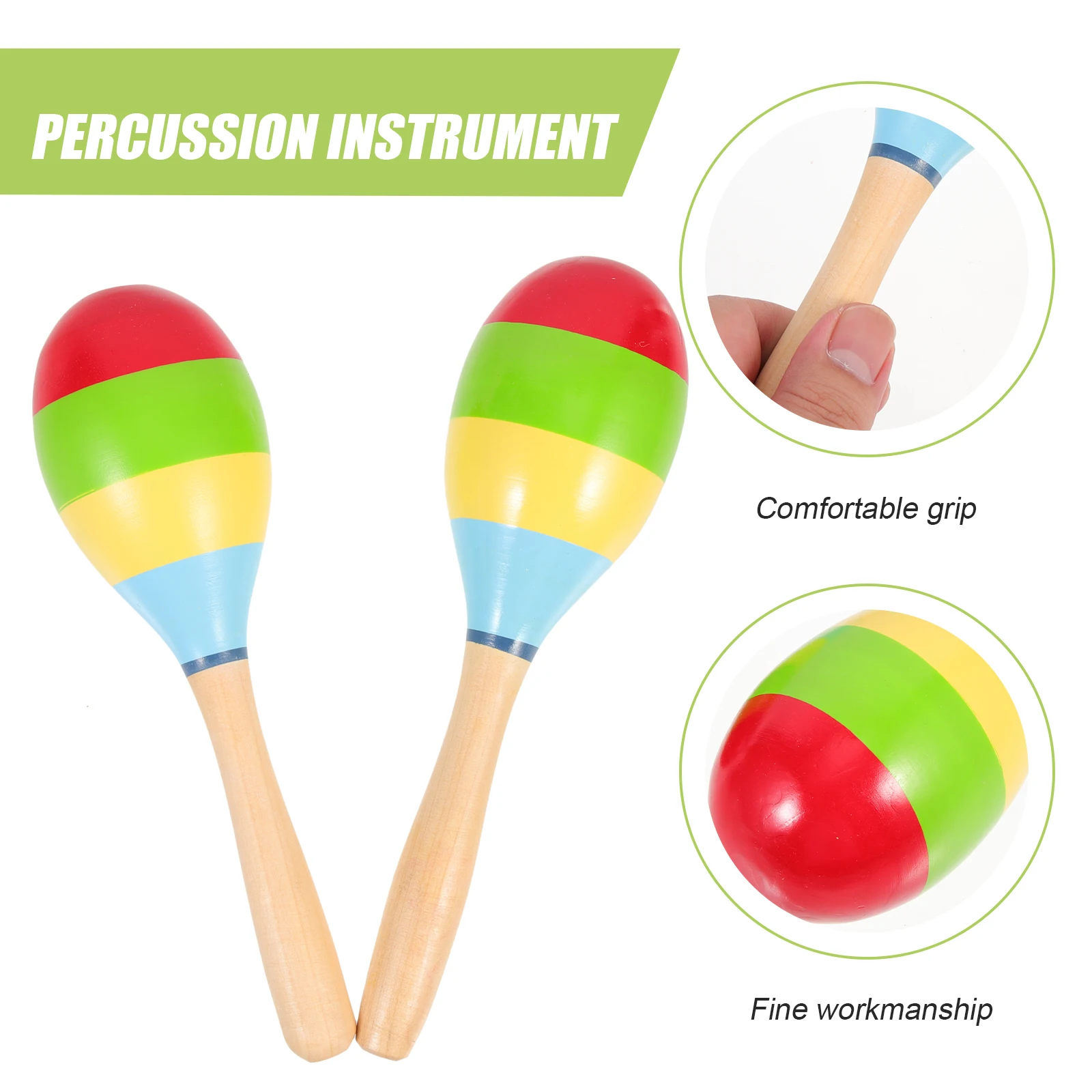 

2 Pcs Wooden Sand Balls Interactive Kids Plaything Musical Instruments for Children Puzzle Hammer Preschool Toys Children's