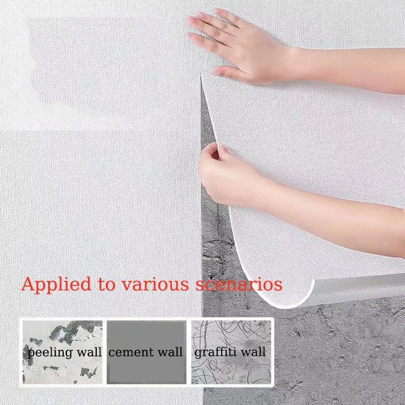 Leinen 3D Schaum Selbstklebende PVC Einfarbig Verdickte Wasserdichte Hintergrund Wand Renovierung Tapete Wand Aufkleber Wohnkultur – Detail 1