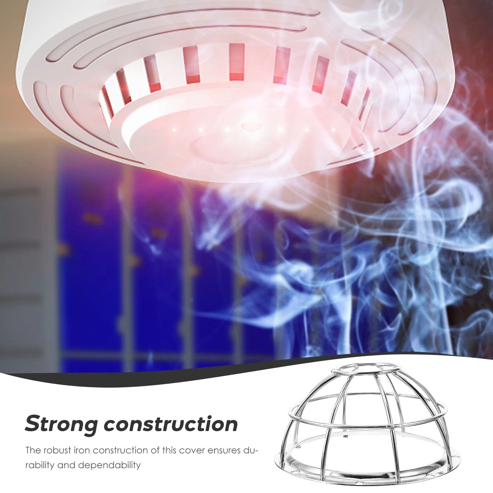 Cubierta protectora de humo para luces colgantes, parte de alarma, jaula de cabeza para sistema, rejilla con cable, suministro de Protector de hierro