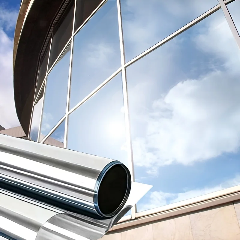 Static Cling One Way See Through Window Film Blocking Heat Insulation Sun Shade Privacy Glass Sticker No Glue Anti-Glare Windows