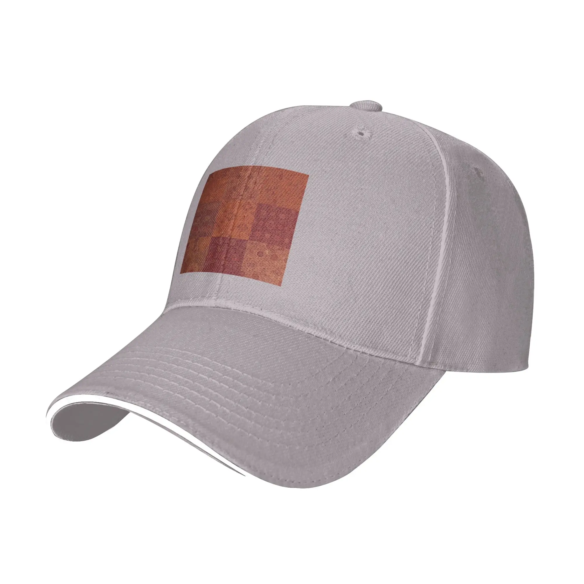 Vintage Bohemian Quilt in Burnt Orange Cap Casual Baseball Caps Adjustable Hat Hip Hop Summer Unisex Baseball Hats Customizable
