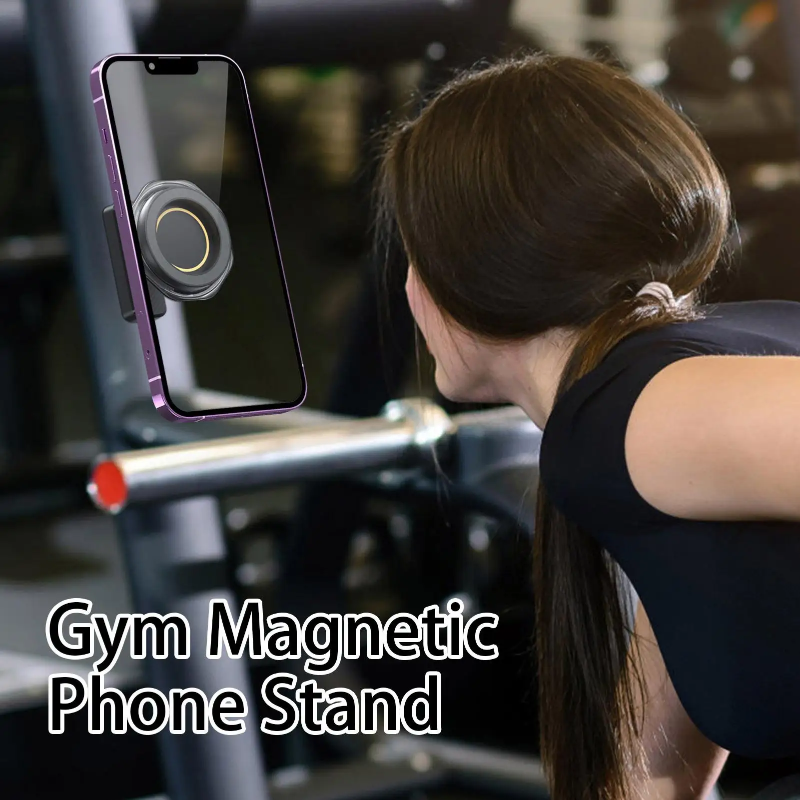 17mm 360 Degree Adjustable Gym Phone Holder Magnet - Yoga Accessories for Car Home Office Travel, Video Recording Live Calling