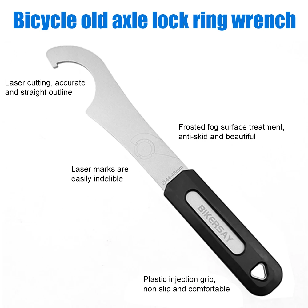 BIKERSAY Portable Bicycle Fixed Gear Stainless Steel Bike Bottom Bracket Tail Lock Ring Hook Wrench Maintenance Repair Tools