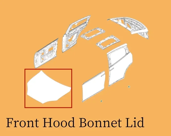 Hot Selling 2021 Model X Auto Body System Parts OEM 1570486-E0-A New Aluminum Front Hood Bonnet Lid Panel Car Hood