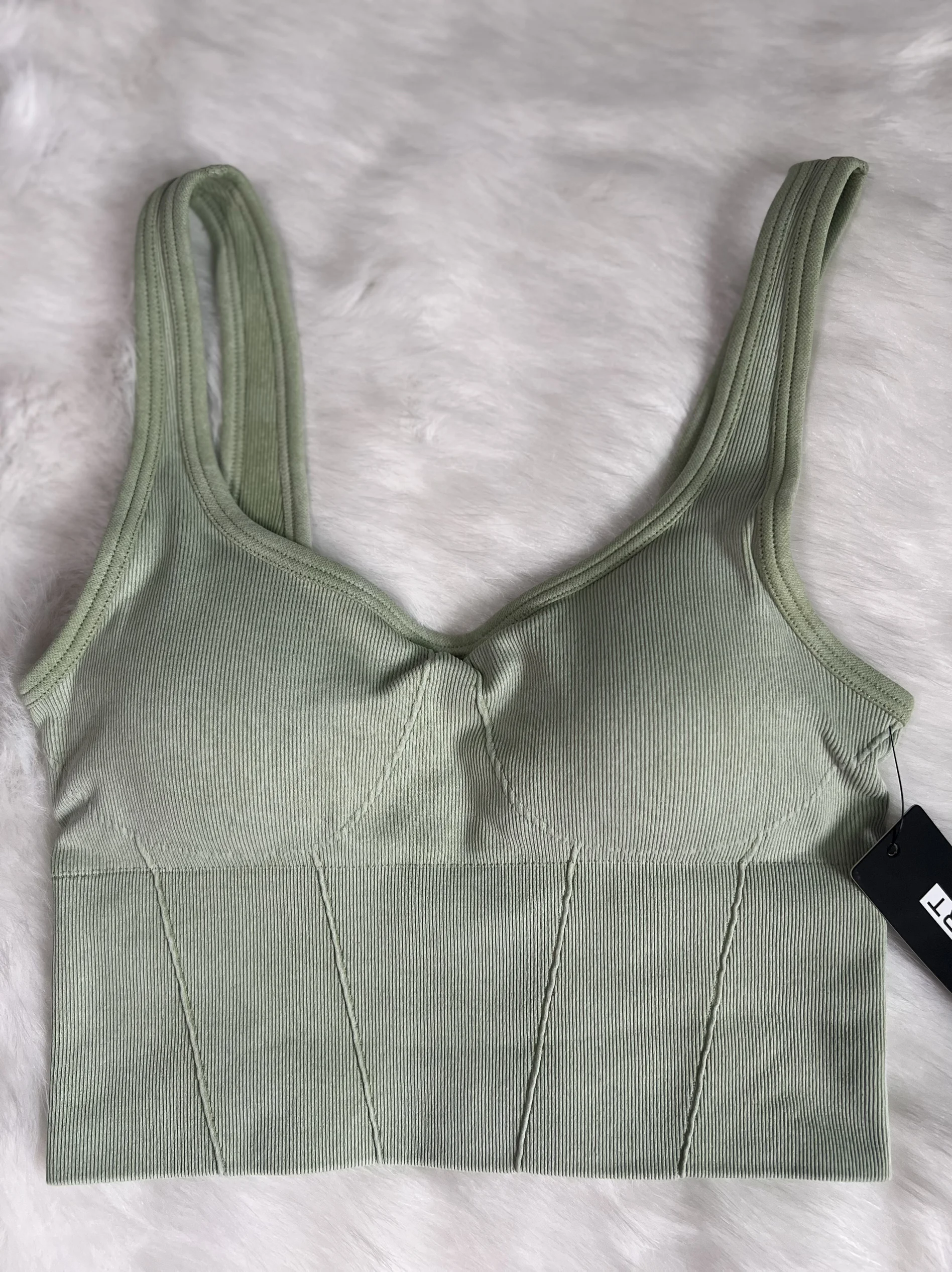 Top Deportivo sin Espalda para Mujer, Ceco con Tirantes y Rell en el P, Estilo Corto, Moda para el Trabajo, Color S...