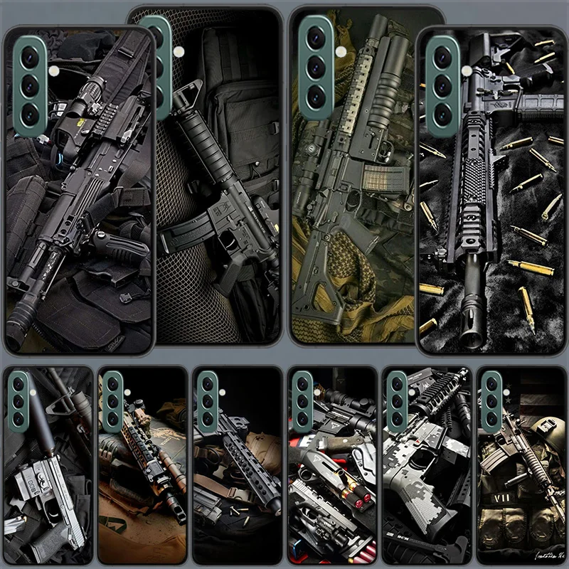 The Military Weapon Phone Case For Samsung Galaxy M52 M51 M32 M31 M30S M21 M12 M11 A70 A50 A40 A30 A20 A10 A9 A8 A7 A6 Plus A90