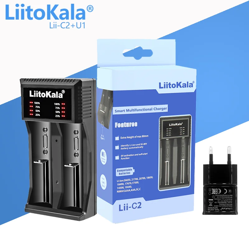 Зарядное устройство LiitoKala для 18650/26650/16340/14500 LiFePO4 1,2 V Ni-MH Ni-Cd