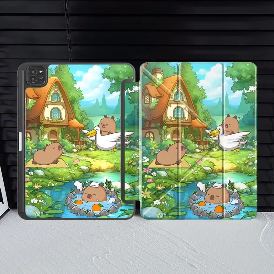 Holder Cover Tablet Case For iPad Pro 2025 Mini 6 7 Air 4 5 M3 M2 1 2 M4 11inch Pro 11th 10th 9th 8th 7th 12.9inch Capybara