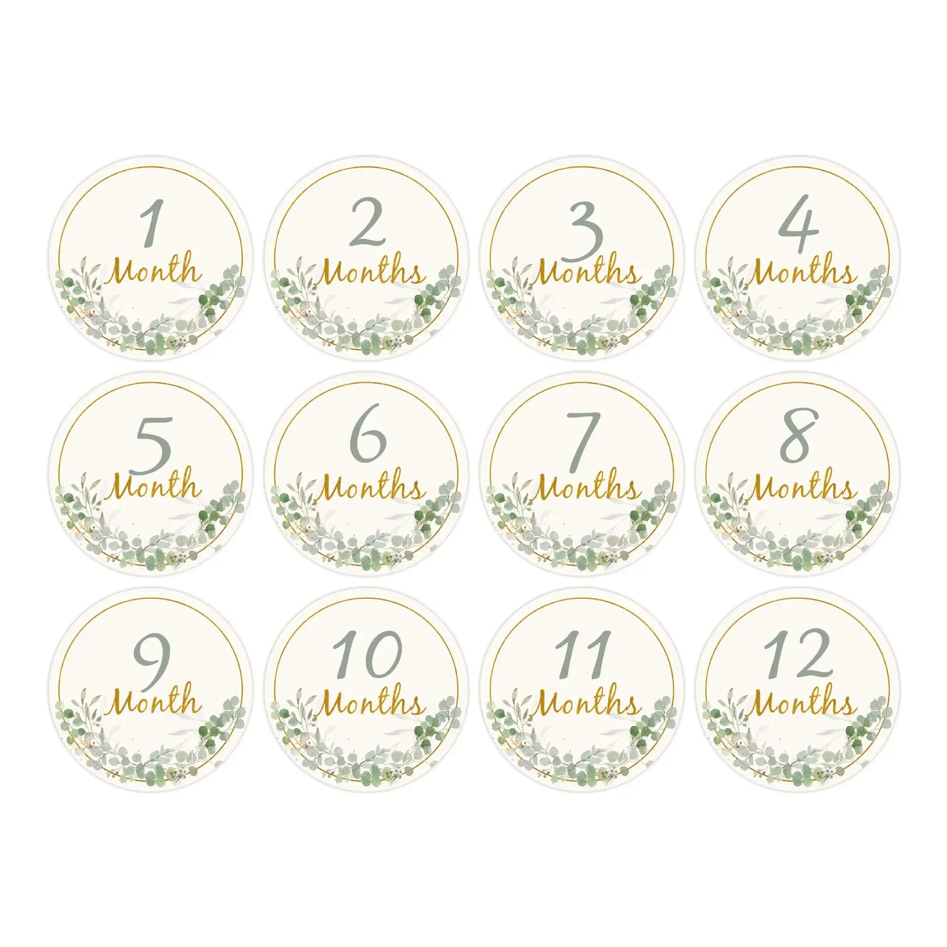 

12PCS Baby Photography Birthday Cards 1-12 Month Card Baby Milestone Children Photography Props Birthday Party Decoration Gift