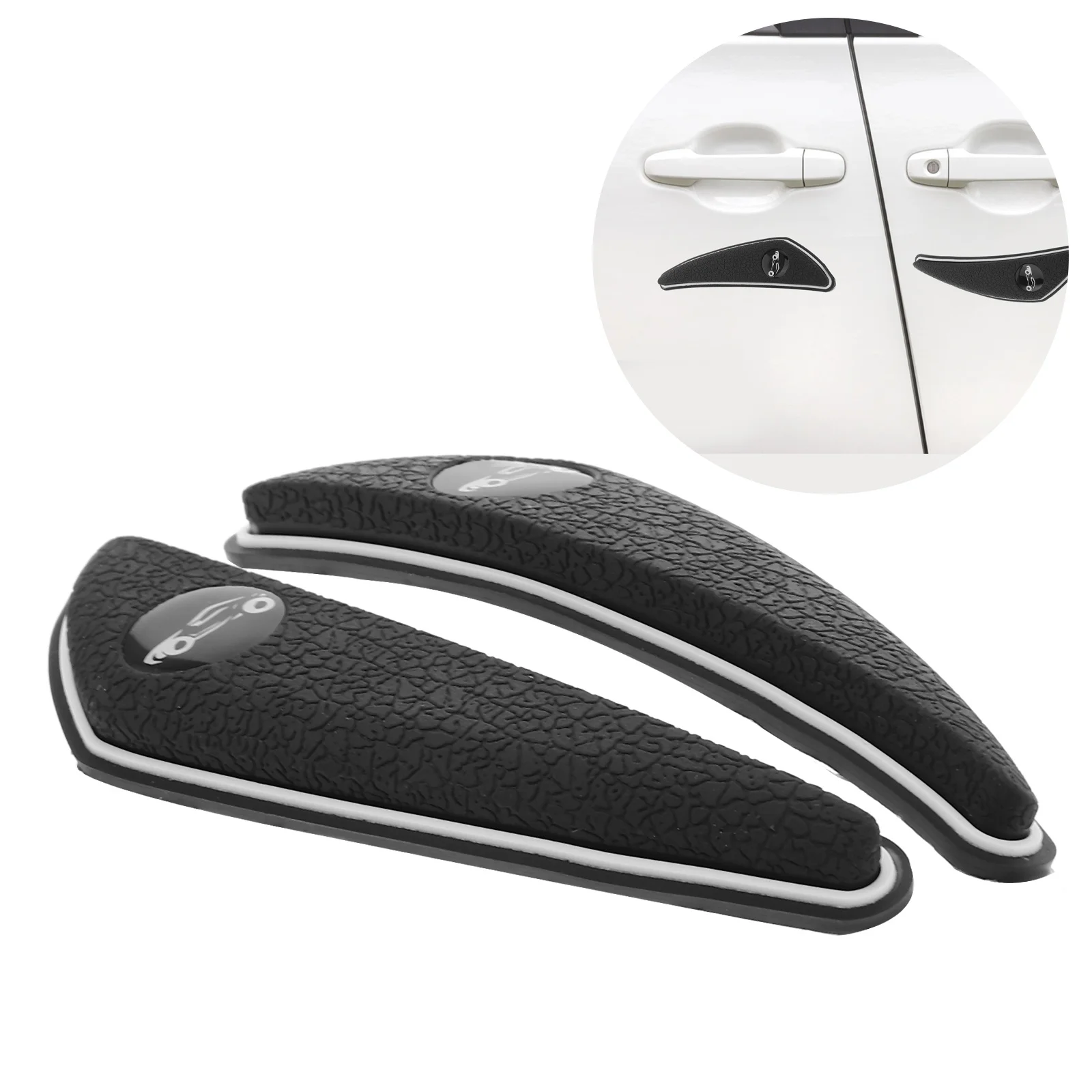 

4Pcs Car Door Edge Guards Bumper Protector Trim Luminous Anti Collision Strip Easy Install Self Adhesive Auto Door Edge Guard