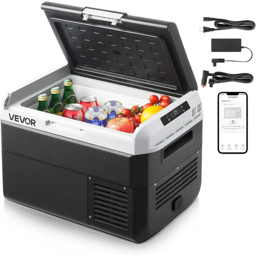 

12 Car Rerigerator, 26.4QT/25L Car ridge, Portable Electric Cooler with -4℉~68℉ Adjustable Temperature, 12/24V DC and 100-240V A
