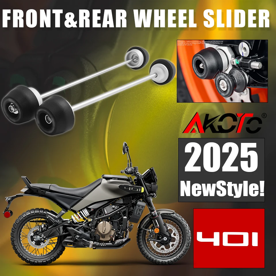 

Motorcycle Front Rear Wheel Axle Fork Crash Protector Pad Slider Stand For Husqvarna Vitpilen 401 Svartpilen 401 2024 2025 Parts