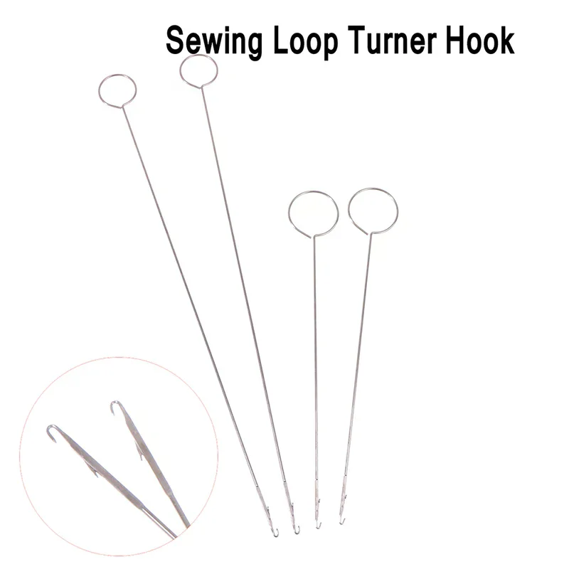 Metal Sewing Loop Turner Hook for Turning Fabric Tubes Straps Belts Strips, DIY
