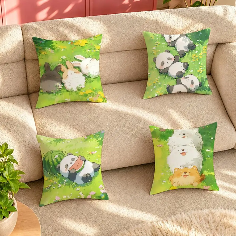 cute Cartoon drawing animal Cushion Cover Pillow Cover Decorative Throw Couch Home Decor for Living Room Sofa
