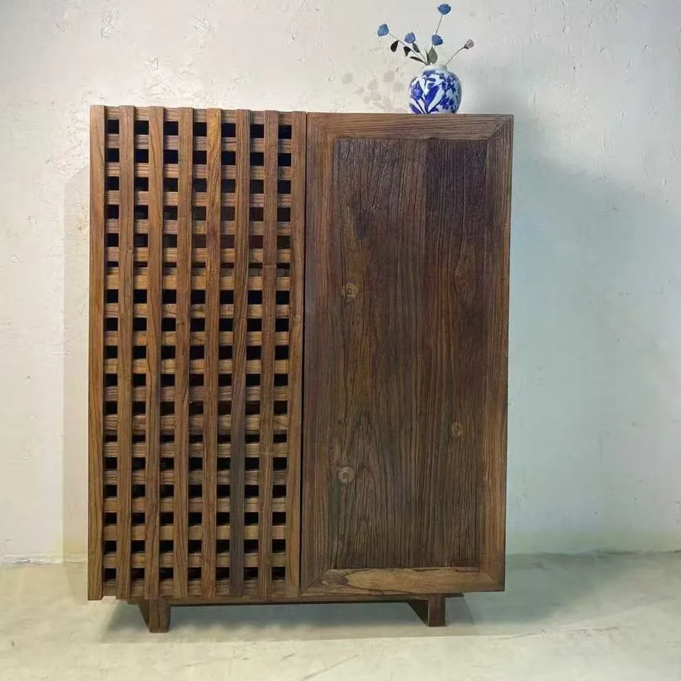 

Ваби-**** ветер старый вяз обеденный боковой шкаф с двойной дверью из массива дерева боковой шкаф для гостиной в древнем стиле дзен входное хранилище lo