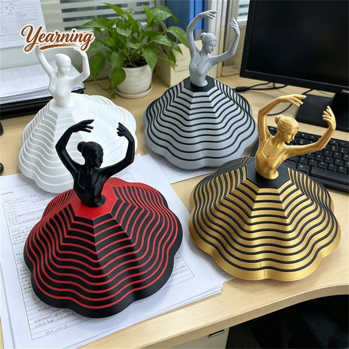 

Elegant Rotating Ballet Dancer 3D Printed, Desktop Stress Relief Decor, Creative Home Office Ornament, Unique Gift for Women