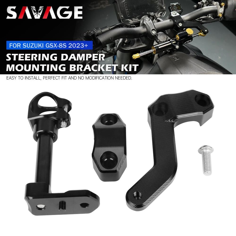 

GSX-8S 2025 Steering Damper Mounting Bracket For SUZUKI GSX8S 2023 2024 Motorcycle Linear Steering Stabilizer Adapter GSX