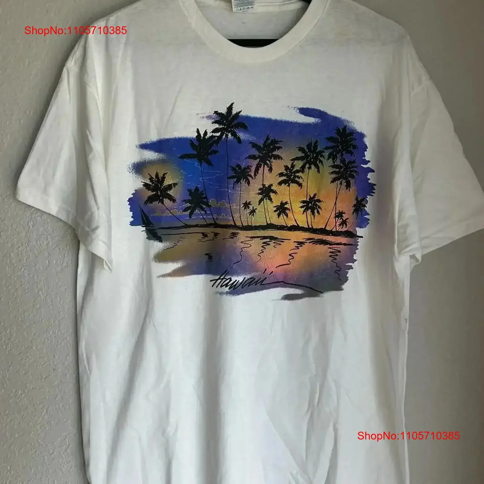 Hawaii Destination T Shirt White Men s Size Large Beach Travel Vacation vintage Washed Casual fashion Top For Everyday Wear