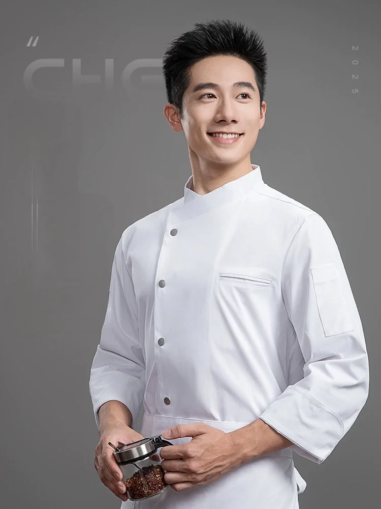 

Унисекс пальто шеф-повара для мужчин и женщин с длинным рукавом кухонная форма отель ресторан спецодежда осень-зима водонепроницаемая ткань Jaleca шеф-повар