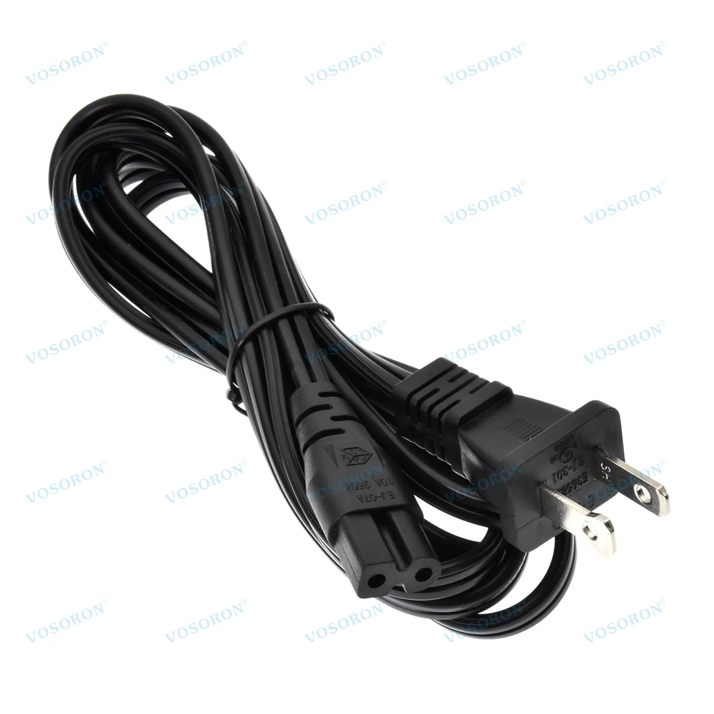 18AWG NEMA 1-15P to IEC320 C7 Power Cable 1.8M Universal 2 Slot Polarized to Figure 8 AC Adapter Power Cord