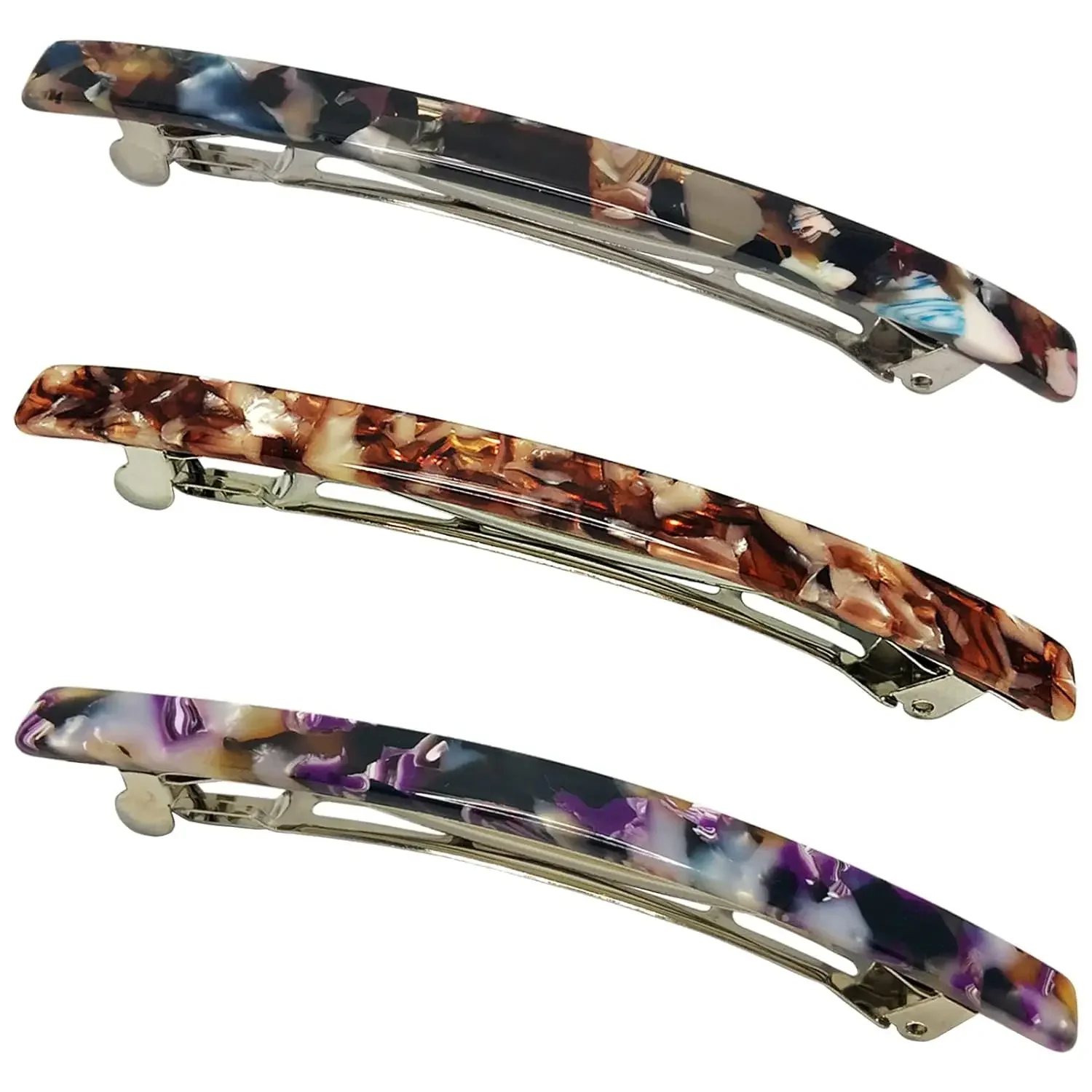 

Long Hair Barrettes 4 Inch Large Hair Clips for Women Thick Hair Automatic Clasp Clamp Pins Resin Nonslip Grip Ponytail Holders