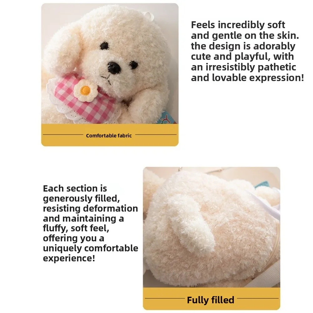 Plush Teddy Dog Backpacks Kawaii Brown Khaki Stuffed Puppy Backpack Poodle Shape Cute Animals Student Schoolbags Girls Fashion