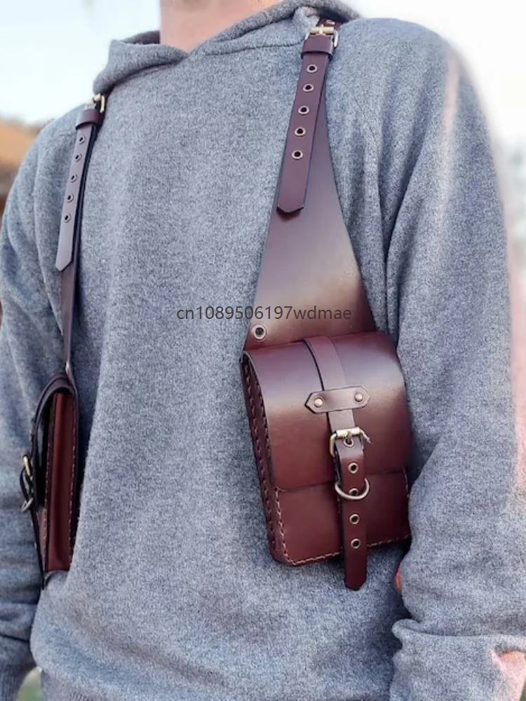 Underarm Retro Pouch Adjustable Costume Accessory Unisex Shoulder Strap Outdoor Phone Wallet Medieval Punk Backpack Cosplay Prop