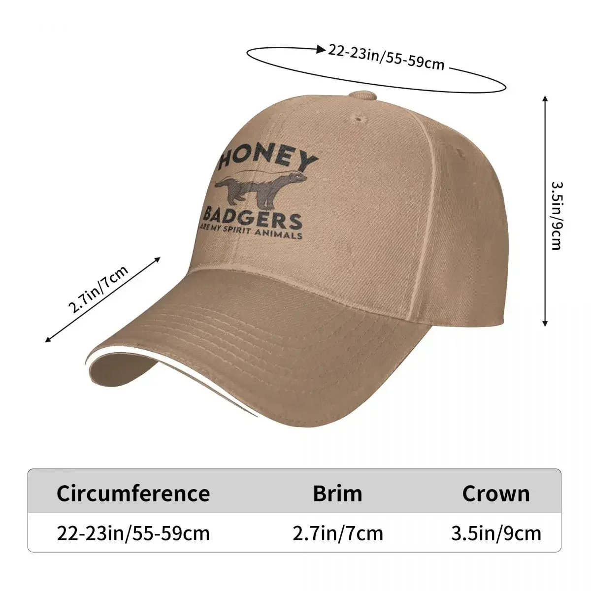 Honey Badger Cap Fashion Casual Baseball Caps Adjustable Hat Hip Hop Summer Unisex Baseball Hats Polychromatic Customizable