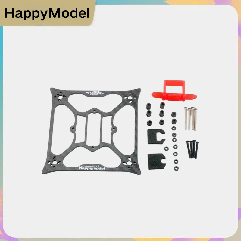 HappyModel Bassline 2S 2 Inch FPV Drone Carbon Fiber Frame Kit with Battery Tray Screws Pack for Micro RC Quadcopter Build